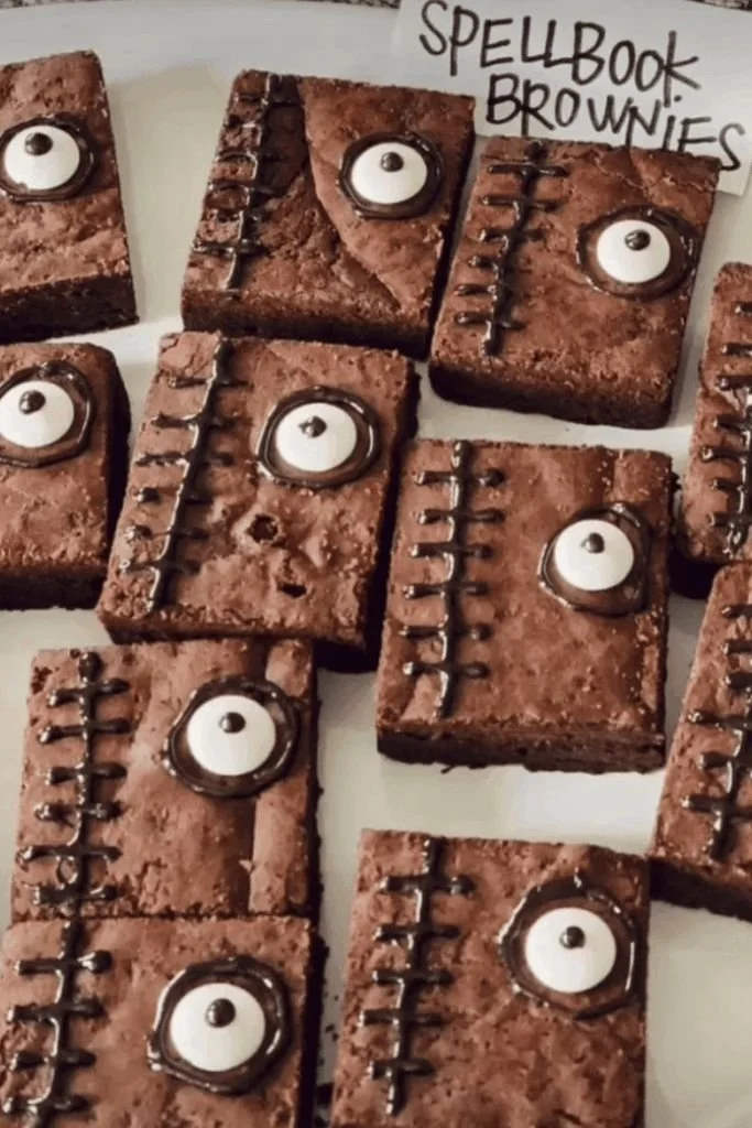 Delicious Halloween party appetizers arranged on a festive table
