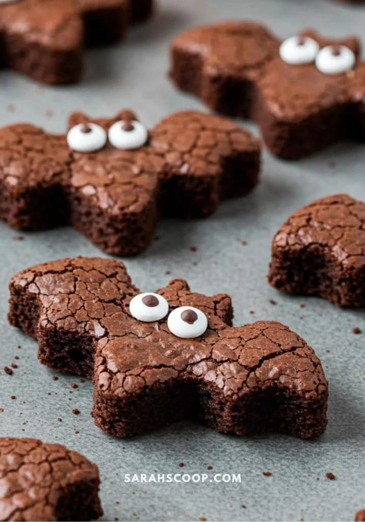 Bat-shaped brownie bites for Halloween celebrations and dessert lovers