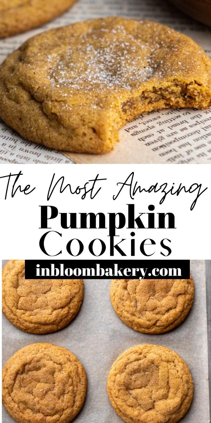 Chewy pumpkin cookies from In Bloom Bakery, fresh and seasonal dessert.