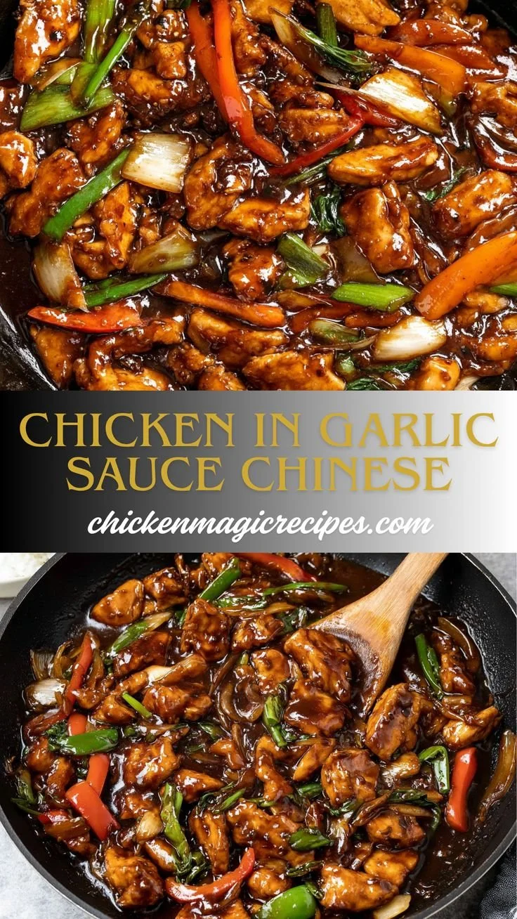 Delicious Chicken in Garlic Sauce Chinese recipe served in a bowl