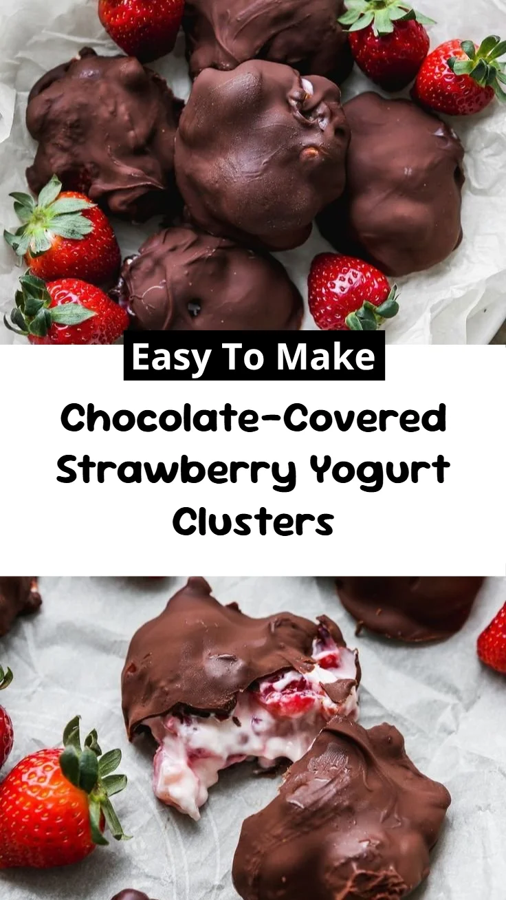 Chocolate-Covered Strawberry Yogurt Clusters