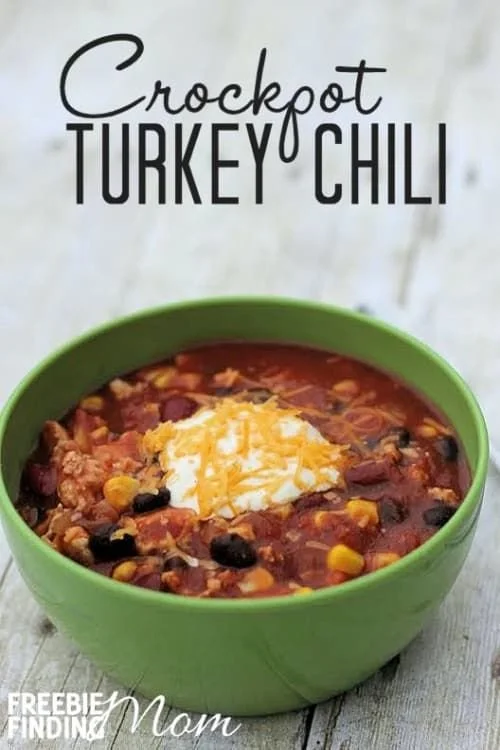 Crockpot turkey chili prepared with fresh ingredients in six easy steps
