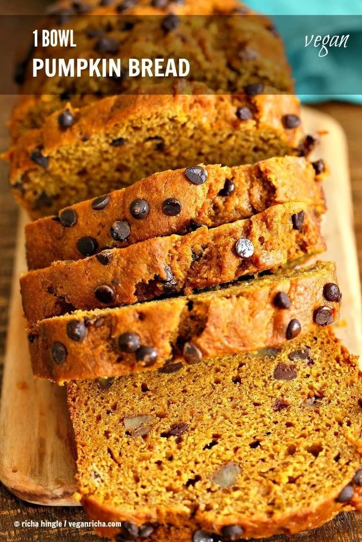 Delicious gluten-free pumpkin chocolate chip bread freshly smoked and baked.