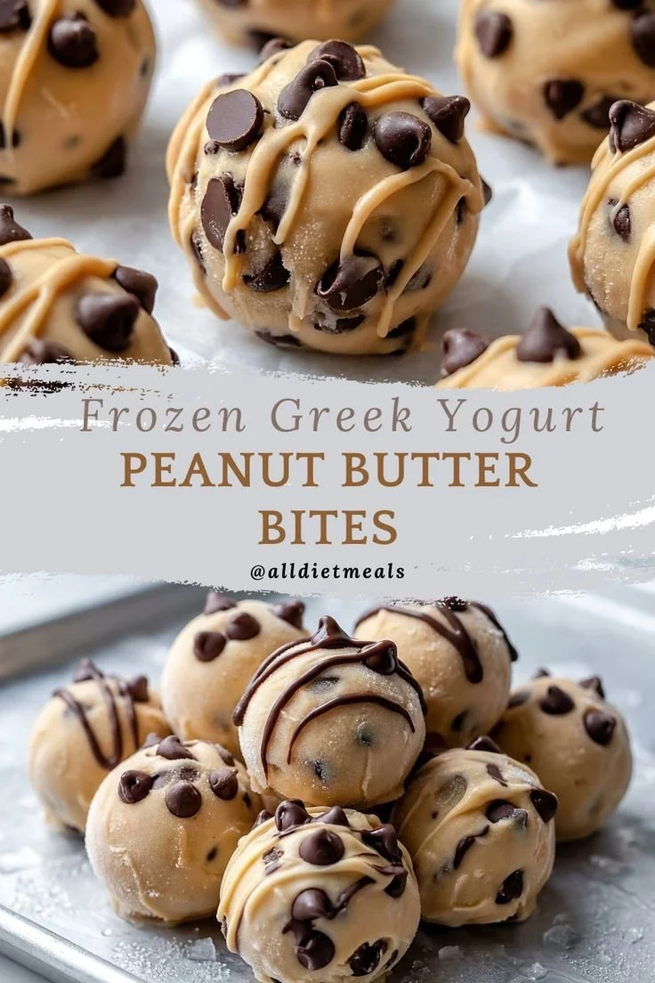 Frozen Greek yogurt peanut butter bites for a healthy snack