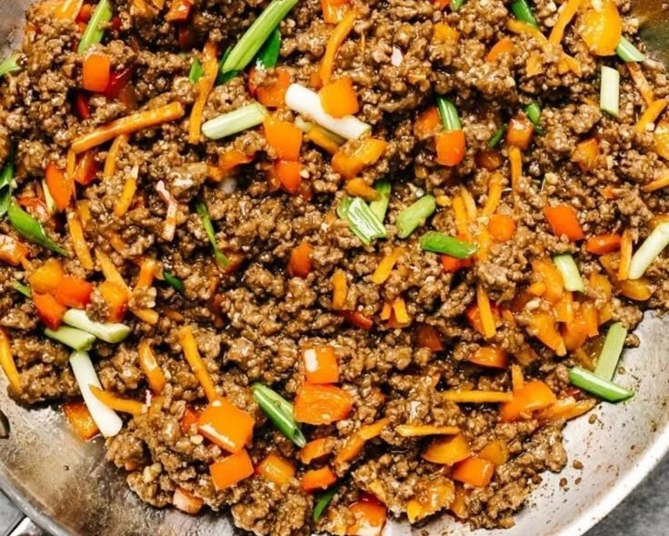 Delicious ground beef lettuce wraps garnished with fresh vegetables