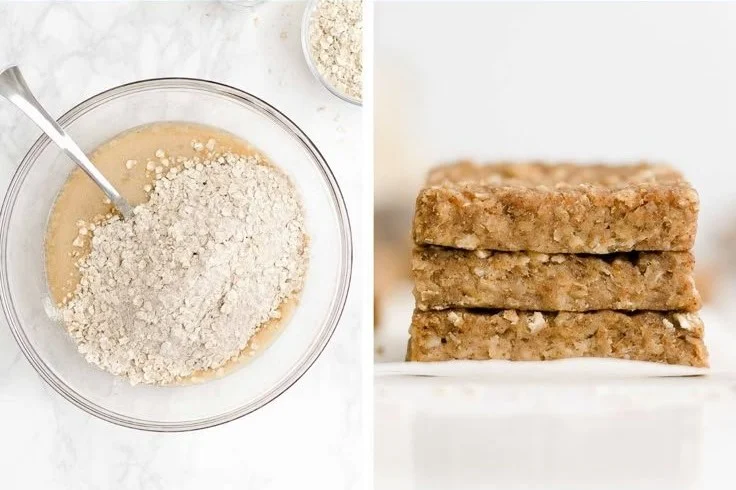 Healthy oatmeal breakfast bars with nuts and fruits, perfect for a nutritious breakfast.