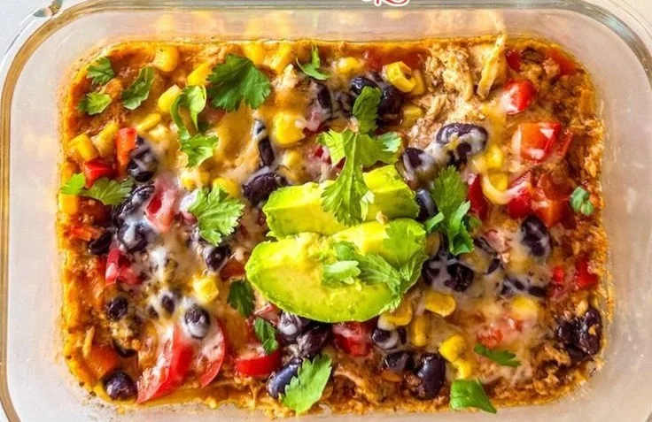 High-Protein Chicken Cottage Cheese Enchilada Bowls