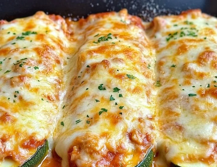 Keto Chicken Parmesan Zucchini Boats