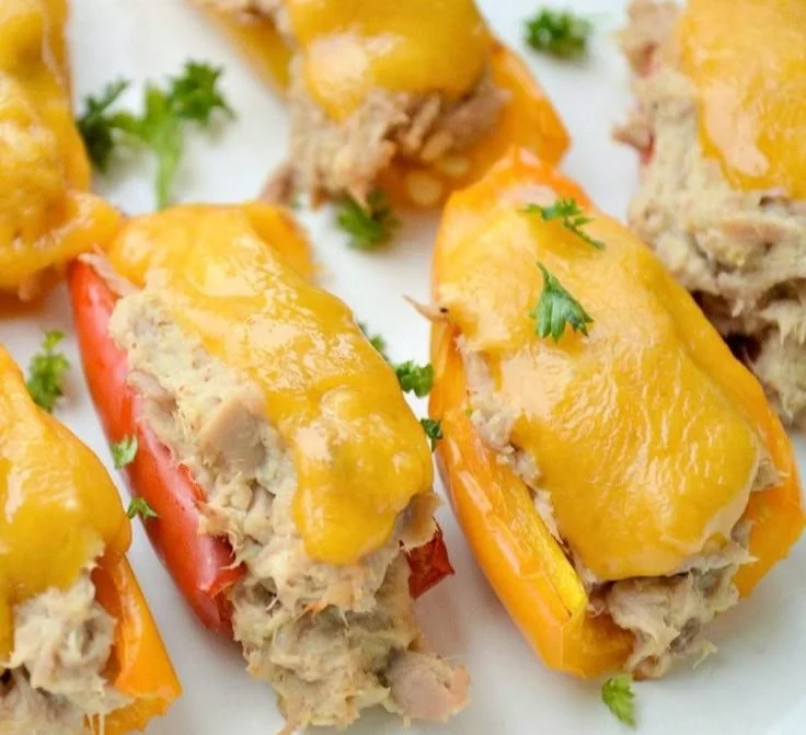 Keto Tuna Melt Poppers served on a plate, showcasing a delicious low-carb snack