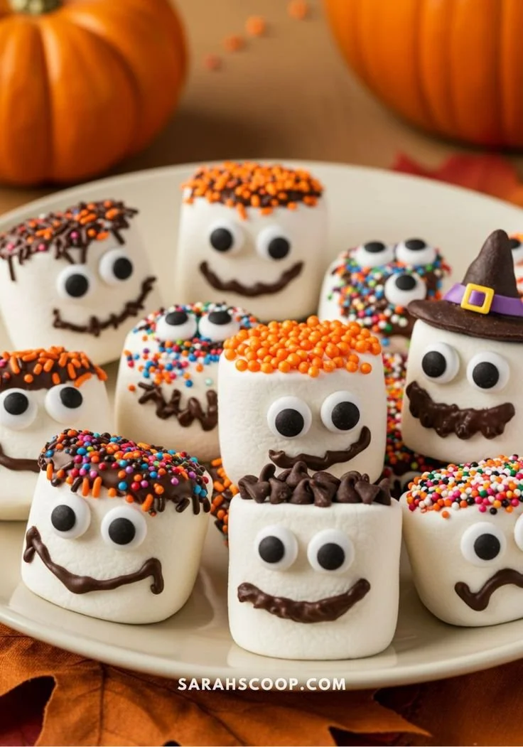 Creative Marshmallow Monster faces for fun and imaginative treats