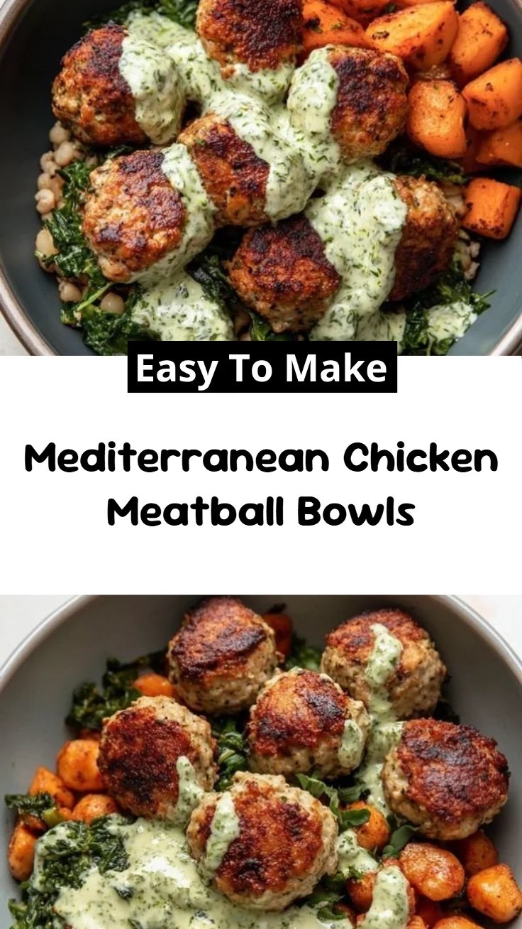 Mediterranean Chicken Meatball Bowls