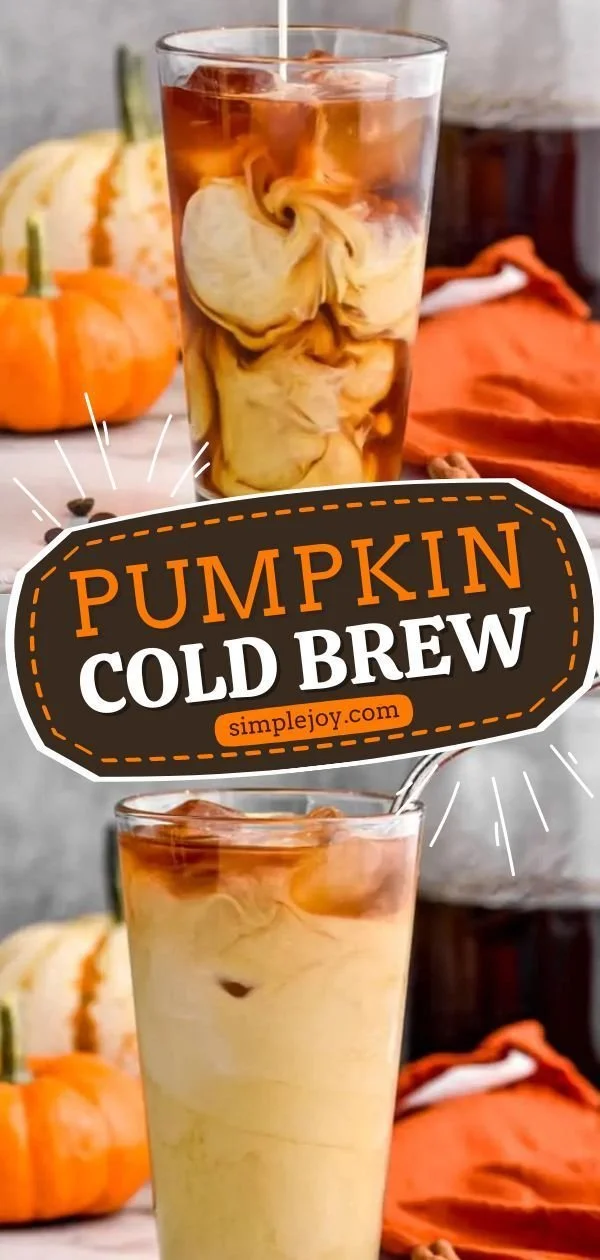 Delicious Pumpkin Cold Brew served in a glass with a sprinkle of cinnamon