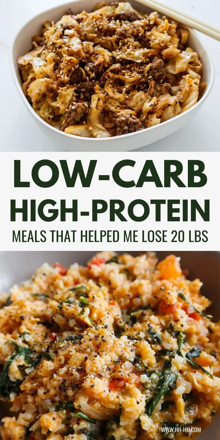 Quick and easy low carb high protein meals for healthy eating.