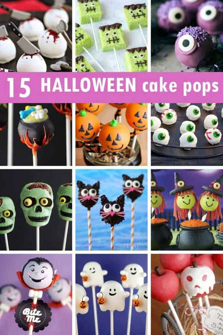 Colorful Halloween cake pops decorated for spooky celebrations and fun treats.