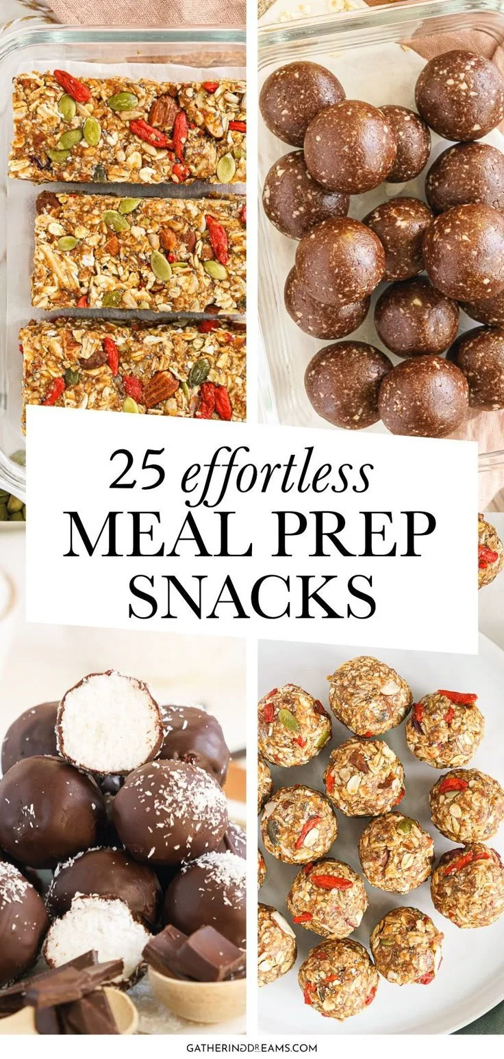 Healthy meal prep snacks arranged in containers for easy access and nutrition.