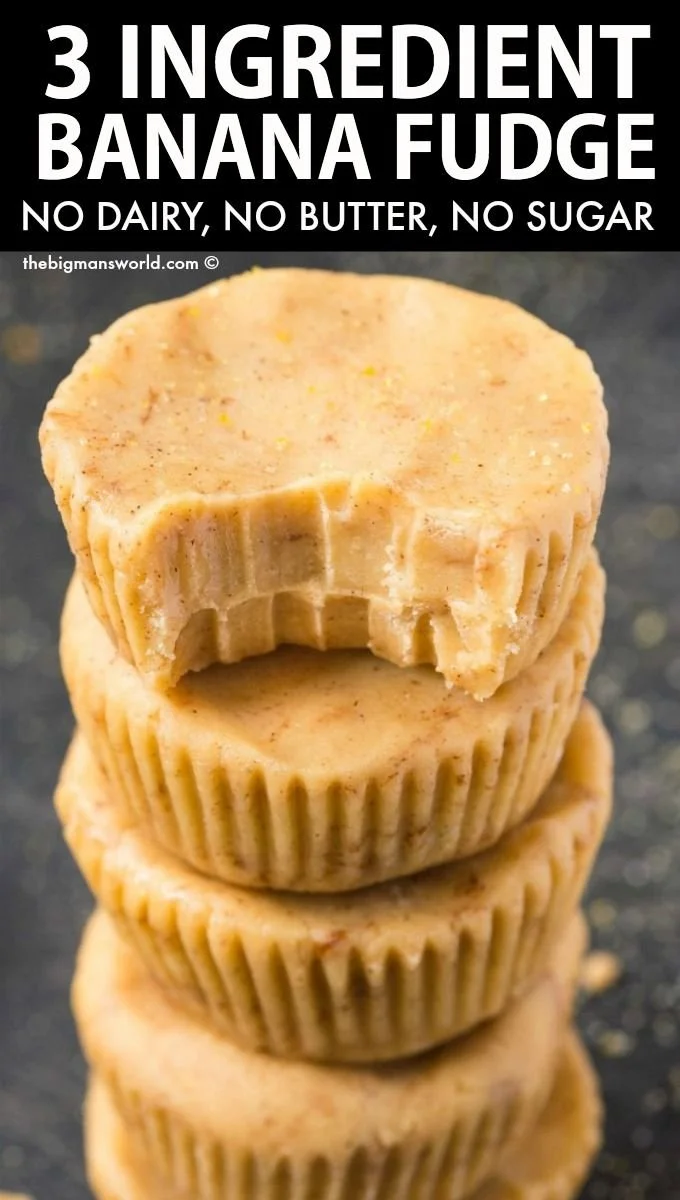 Delicious 3 Ingredient Banana Fudge recipe without dairy or sugar
