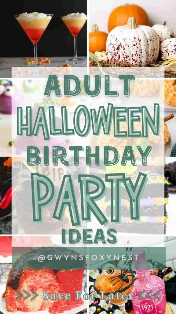 Adults Halloween birthday party ideas with decorations and themed treats