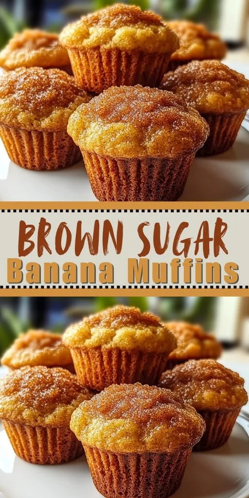 Delicious brown sugar banana muffins fresh out of the oven