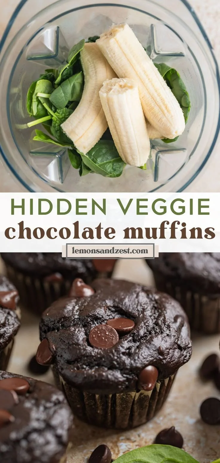 Delicious chocolate spinach muffins, a healthy and tasty treat.