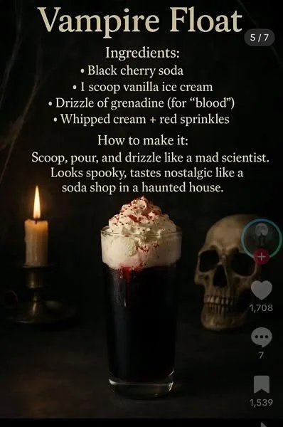 Horror drink with ice cream for a spooky themed party