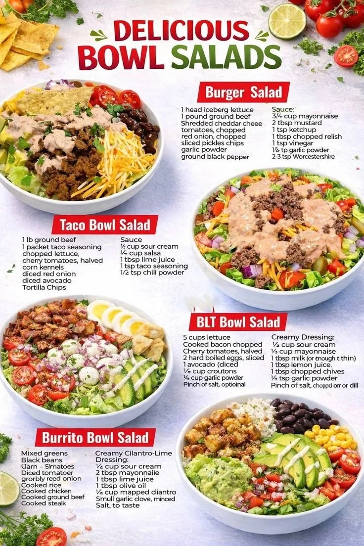 Healthy meal prep salads arranged in containers for weekly lunches.