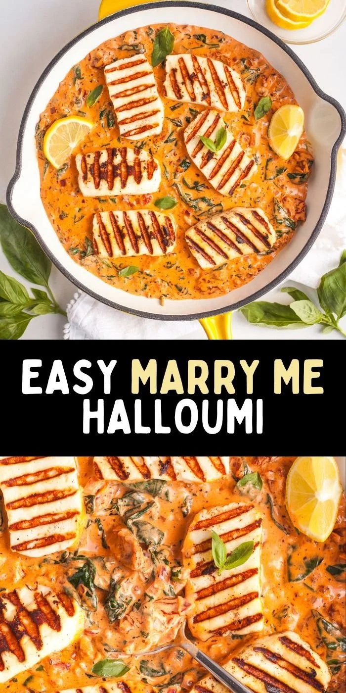 Delicious Marry Me Halloumi Recipe showcasing grilled halloumi cheese.