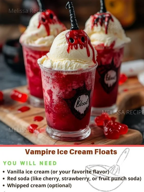 Vampire ice cream floats for Halloween drinks and party recipes