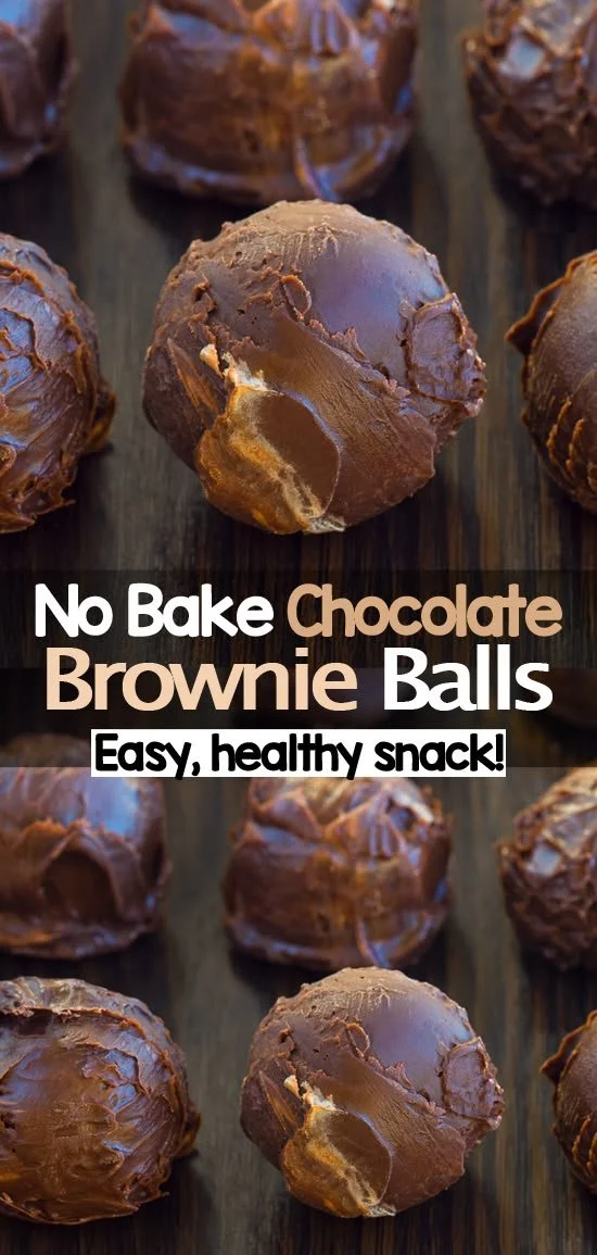 Delicious no bake brownie bites stacked on a plate, rich and fudgy dessert.