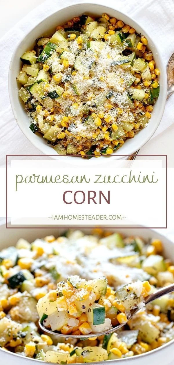 Delicious Parmesan Zucchini Corn dish with fresh zucchini and sweet corn