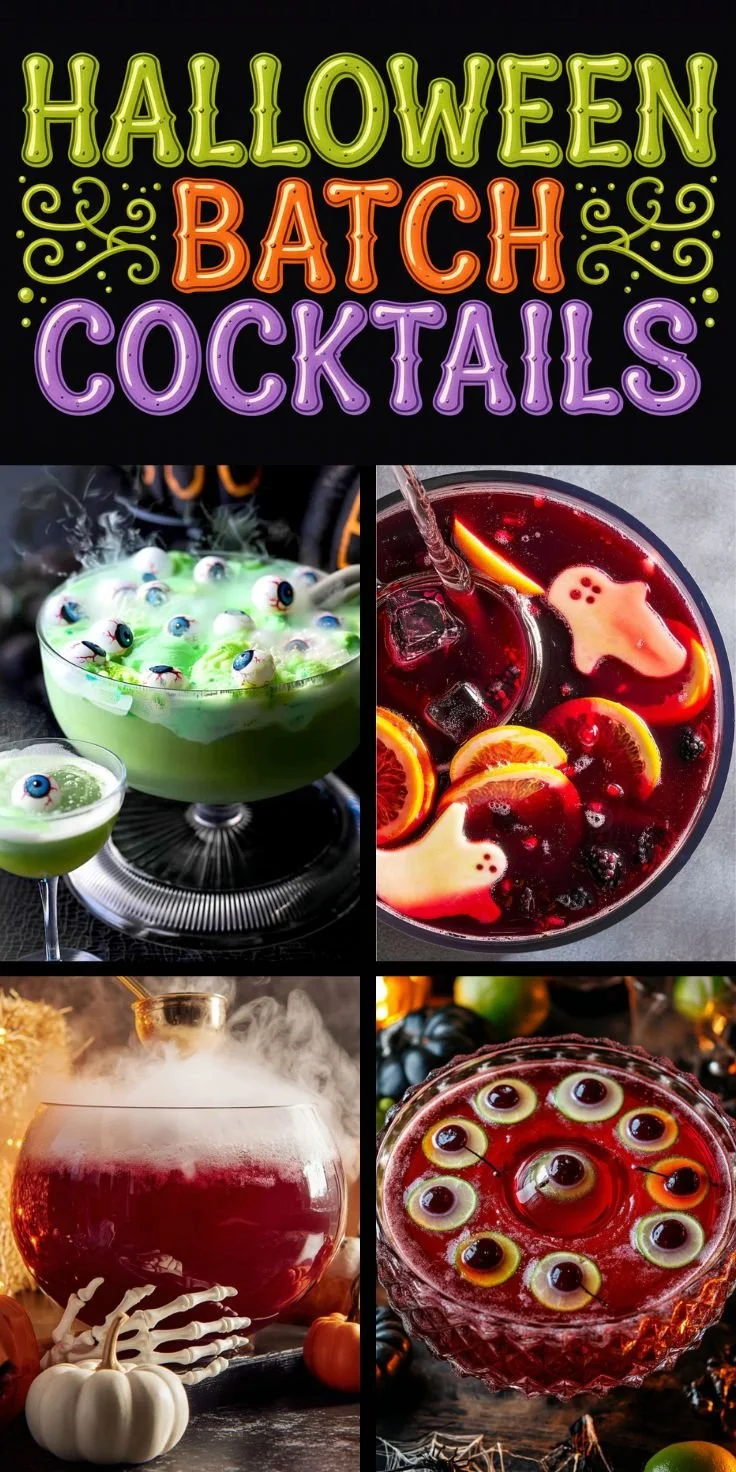 Large batch Halloween cocktails for spooky celebrations